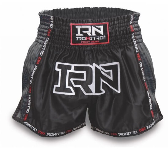 Pantaloncini K1 Muay Thai IRONITRO "Laser" TOTAL BLACK 2.0