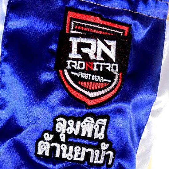 Pantaloncini K1 Muay Thai IRONITRO "Lumpinee" Blue Made in Thailand