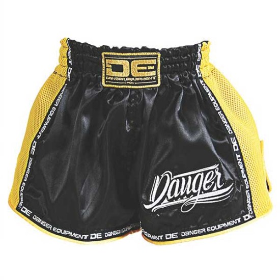 Pantaloncini bambino - ragazzo Nero giallo Muay Thai DE